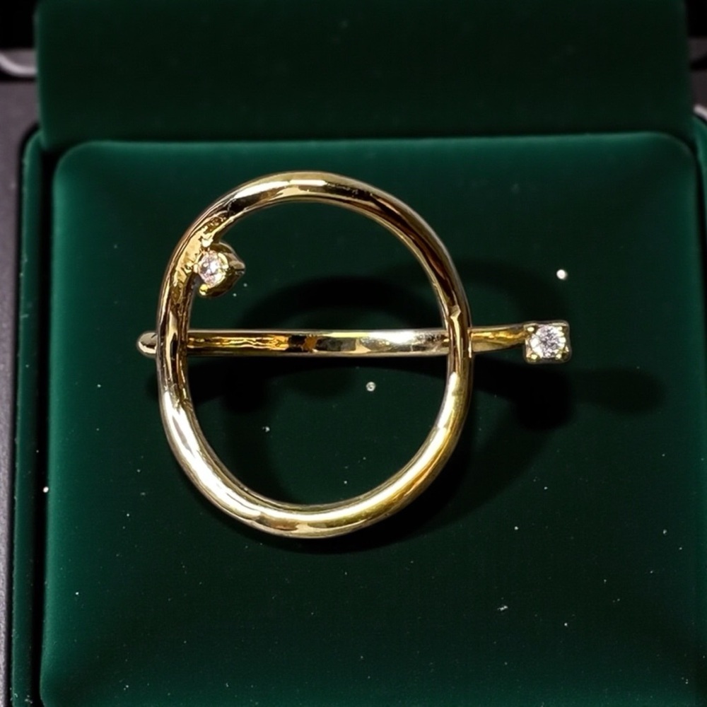 Elegant Gold Circle Ring with Cubic Zirconia
